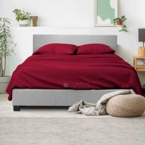 100% Egyptian Cotton 4 Piece Sheet Set For King Size Bed (Burgundy)