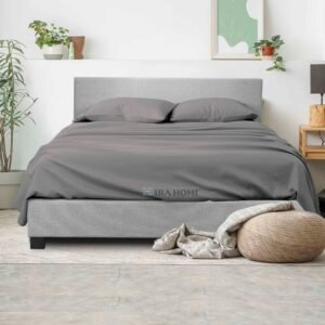 100% Egyptian Cotton 4 Piece Sheet Set For King Size Bed (Dark Grey)