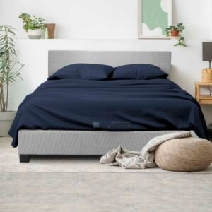 100% Egyptian Cotton 4 Piece Sheet Set For King Size Bed (Navy Blue)