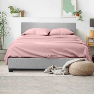 100% Egyptian Cotton 4 Piece Sheet Set For King Size Bed (Pink)